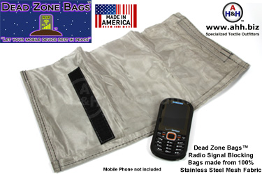 Dead Zone Bags™ radio signal blocking bags for mobile device privacy
