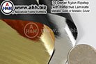 Metallic Mirror Finish Nylon Ripstop Material - Available in Shiny Gold and Shiny Silver