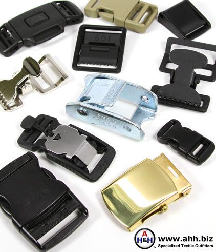 Buckles for Webbing Straps available many sizes and styles. Plastic, Metal and Magnetic