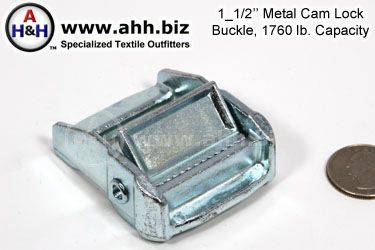 1_1/2 inch (38mm) Cam Lock Buckle, Metal, Heavy 1760lb. Capacity
