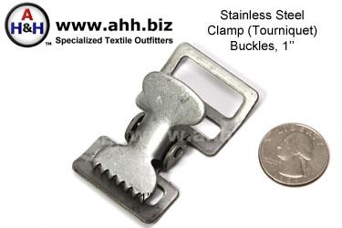 Stainless Steel Clamp (Tourniquet) Buckles, 1 inch