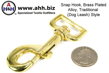 1 inch Swivel Snap-Hook Brass Plated Cast Metal Alloy Traditional Style
