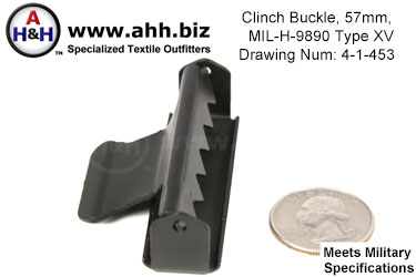 2 1/4 inch Clinch Buckle, MIL-H-9890 Type XV