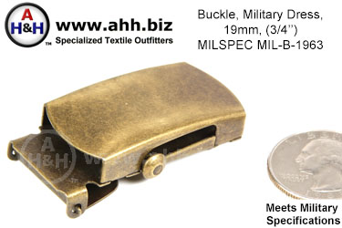 3/4 inch Military Dress Belt Buckle, Mil-Spec MIL-B-1963
