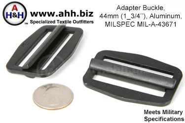 1 3/4 inch Adapter Buckle, Aluminum, Mil-Spec MIL-A-43671