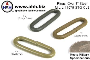 1 inch Oval Ring, Steel, Mil-Spec MIL-L-11075-STG Class 3
