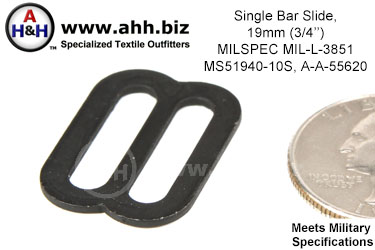 3/4 inch Single Bar Slide, Steel, Mil-Spec MIL-L-3851