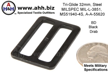 1 1/4 inch Tri-Glide, Steel, Mil-Spec MIL-L-3851, MS51940-4S, A-A-55620
