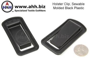 Holster Clip, Plastic, Sew On