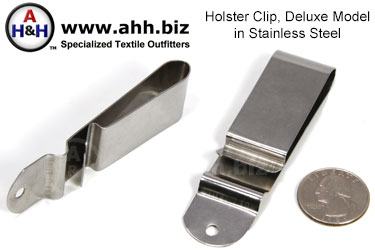 Holster Clip, Deluxe, Stainless Steel