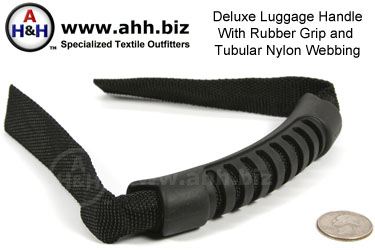 Deluxe Handle for webbing with rubber grip and tubular nylon leads
