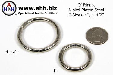 O Rings, two sizes 1 inch, 1 1/2 inch