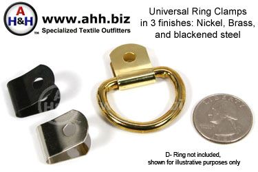 Universal Ring Clamps - in 3 colors - allows Strap rings to be connected to regular fasteners