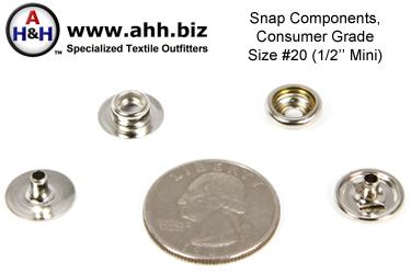 1/2″ Snap Components (1/2 inch Mini Size) Consumer Grade, Box of 100 sets