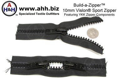 Build-a-Zipper™ YKK® 10mm Vislon® Sport - NO End Stops