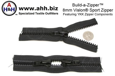 Build-a-Zipper™ YKK® 8mm Vislon® Sport - NO End Stops