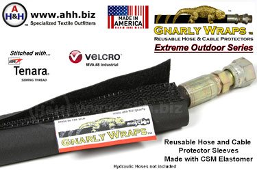 Gnarly Wraps™ Extreme Outdoor - Reusable Hose & Cable protector Sleeves - Made in America from CSM Elastomer (Hypalon®)