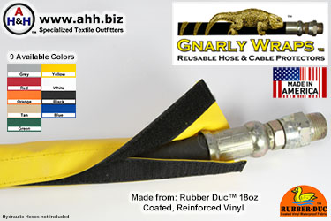 Gnarly Wraps™ Hose & Cable Protector Sleeves - made from Rubber Duc™ Vinyl - 9 colors