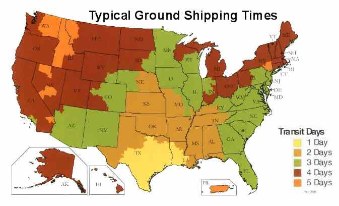 Typical Ground Shipping Times