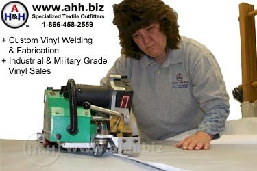 Industrial Sewing Services and Canvas Fabrication, Industrial and Military grade vinyl sales
