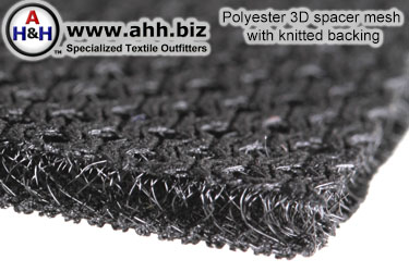 Polyester 3D spacer mesh with knitted backing