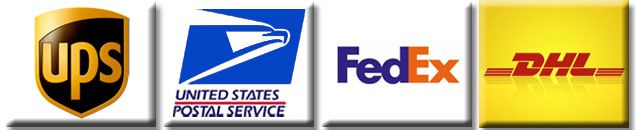 Shipping Options: UPS, U.S. Postal Service, FedEx, DHL