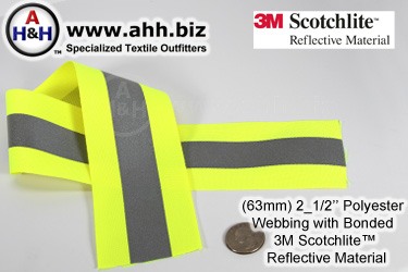 2 1/2 inch Reflective Webbing with 3M Scotchlite™ with Polyester base fabric