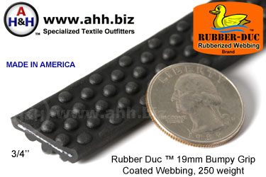 3/4" Rubber Duc™ brand Rubber Coated Webbing Bumpy Grip 19mm, 250 weight