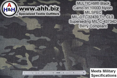 MULTICAM® Black Camo on 1000 Denier Nylon Mil-Spec