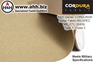 1000 Denier CORDURA® Nylon Fabric Mil-Spec MIL-DTL-32439, Type 1, Class 3