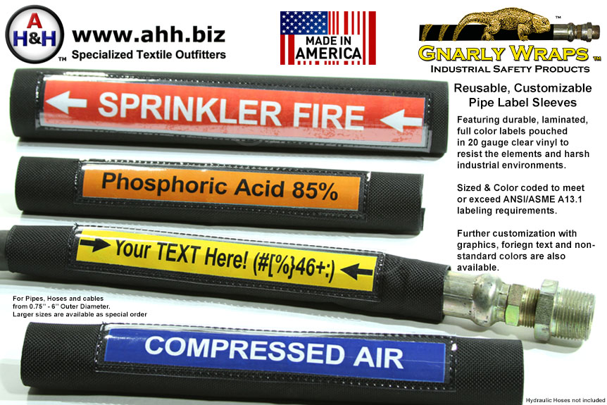 Customizable, Reusable Pipe Label Sleeves by Gnarly Wraps™