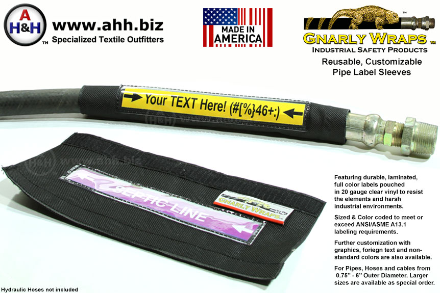 Customizable, Reusable Pipe Label Sleeves by Gnarly Wraps™