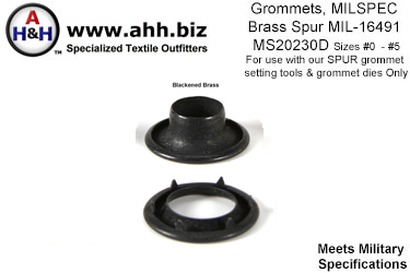 Black Spur Grommets Mil-Spec MIL-G-16491 MS20230D