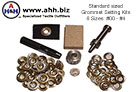 Set 1/2'' grommets into fabric and Leasther with this grommet setting kit