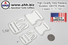 High Quatlity Side Release Buckles, White Plastic - also come in black plastic