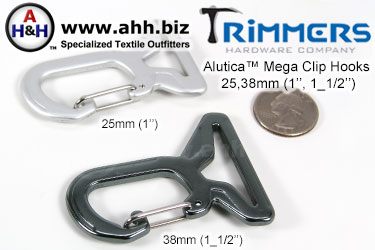 Carabiner Hook for 1 inch and 1.5 inch webbing