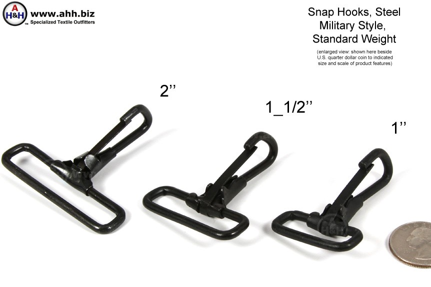 Military Style Snap Hooks for webbing straps