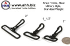 Military Style Snap Hooks have a black MilSpec coating