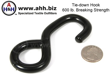 1 inch Vinyl Coated Tie-Down Hook 600 Lb. Strength