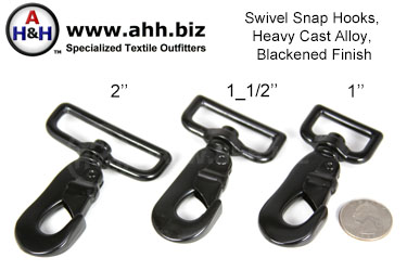 Swivel Snap Hook Blackened Finish, Heavy Cast Alloy