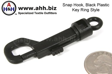 Swivel Snap Hook for Key Ring 'Black' 37 mm