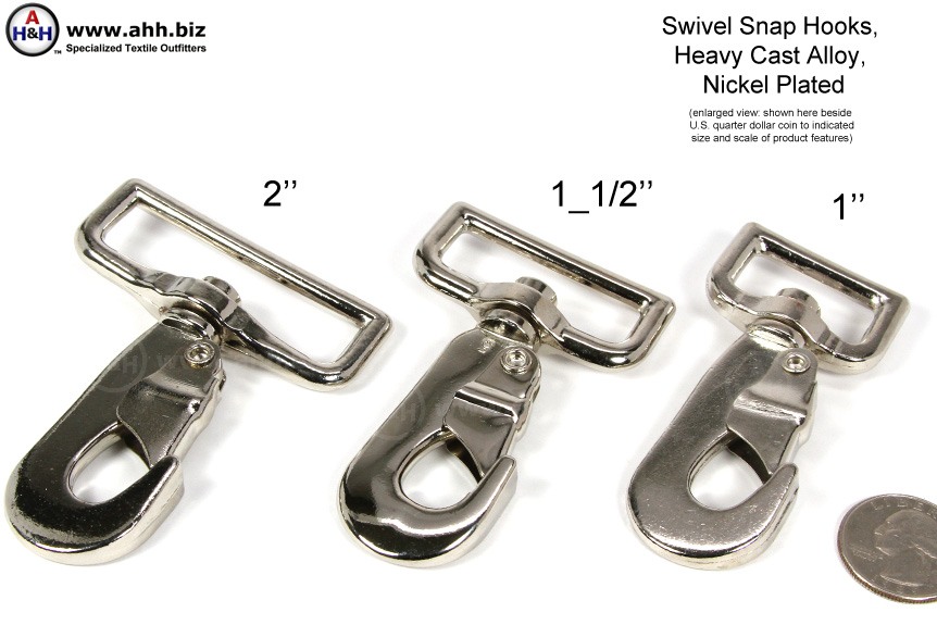 Swivel Snap Hook Nickel plated, Heavy Cast Alloy