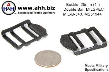 1 inch Double Bar Buckle, MIL-B-543, MS51944