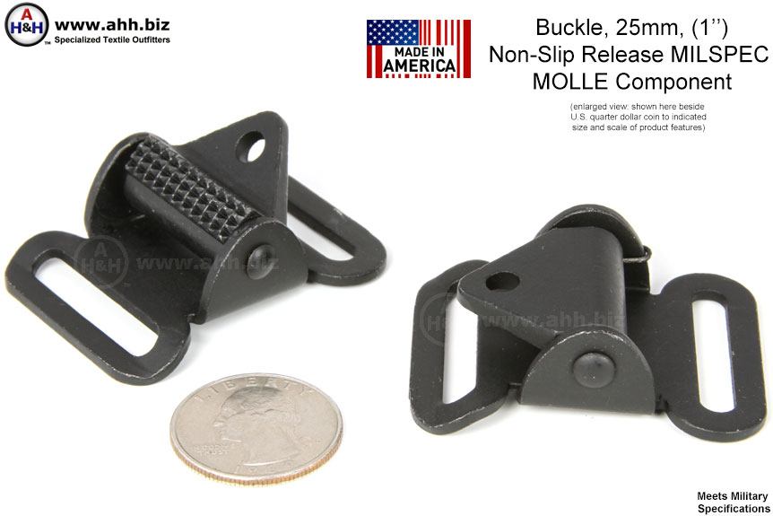 1 inch Non-Slip Quick Release Buckle, Mil-Spec