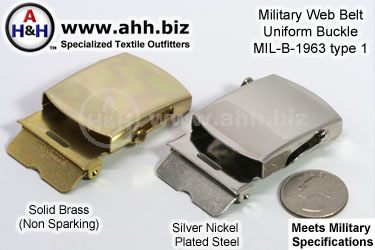 Mil-Spec 1 1/4 inch Web Belt Uniform Buckle MIL-B-1963 Type 1