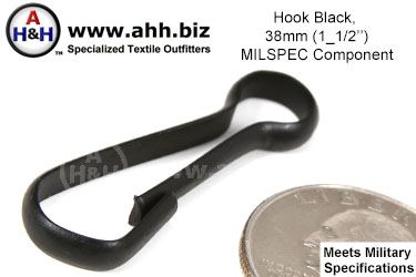 Hook Black, 1 1/2 inch, Mil-Spec Component