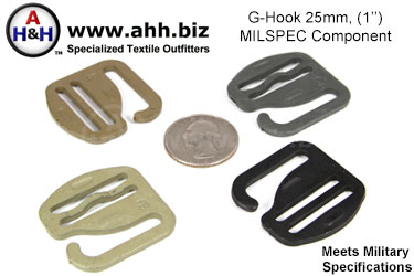 1 inch G-Hook for webbing straps, Mil-Spec Component