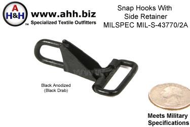 1 inch Snap Hooks with Side Retainer Mil-Spec MIL-S-43770-2A