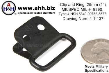1 inch Clip and Ring Mil-Spec MIL-H-9890 Type 4