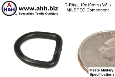 3/8 inch D Ring, wire thickness 0.08 inch, Mil-Spec Drawing Number 4-1-454